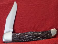 MINT 1984 KA-BAR FOLDING HUNTER GREEN BONE HANDLES DOG SHIELD CHECK OR MONEY ORDER