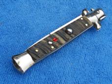  9"  Italian Stiletto Genuine Rams-Horn Handles- SS Bayonet Grind Blade
