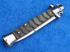  9"  Italian Stiletto Genuine Rams-Horn Handles- SS Bayonet Grind Blade