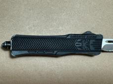 CobraTec OTF Auto Knife Small Drop Point Satin D2 Black Aluminum