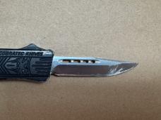 CobraTec OTF Auto Knife Small Drop Point Satin D2 Black Aluminum
