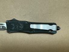 CobraTec OTF Auto Knife Small Drop Point Satin D2 Black Aluminum