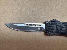 CobraTec OTF Auto Knife Small Drop Point Satin D2 Black Aluminum