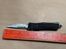 CobraTec OTF Auto Knife Small Drop Point Satin D2 Black Aluminum