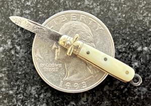 Antique Miniature Folding Stiletto Knife, France