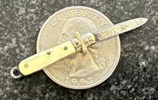 Antique Miniature Folding Stiletto Knife, France