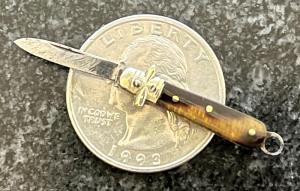 Antique Miniature Folding Stiletto Knife, France