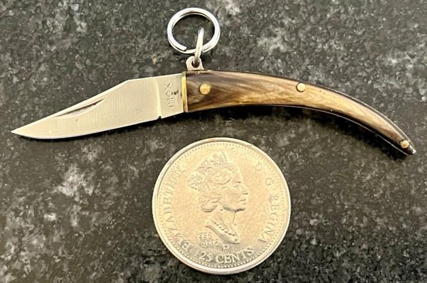 Rare Miniature Keychain Folding Catalana Knife, Great Horn, Italy Rare Miniature Keychain Folding Catalana Knife, Great Horn, Italy