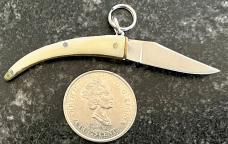 Rare Miniature Keychain Folding Catalana Knife, Great Horn, Italy