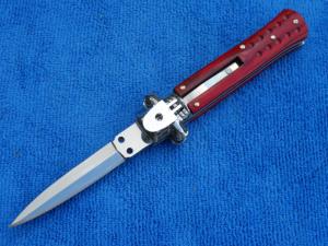 7.5" Leverlock Stiletto switchblade knife rosewood Handles