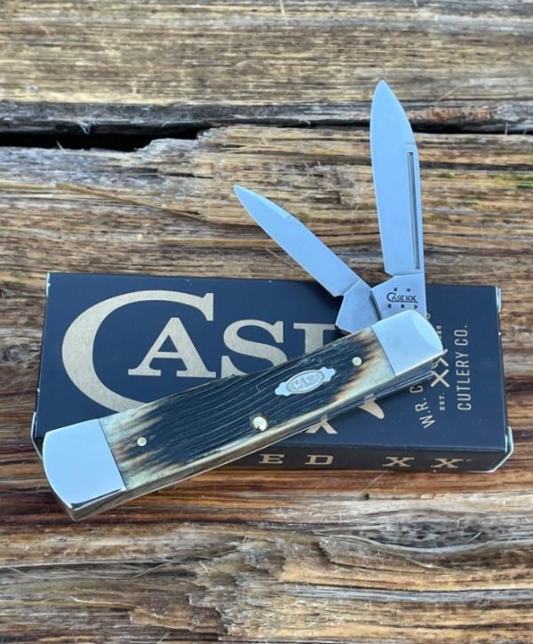 CASE XX *** 2005 OLIVE GREEN BARNBOARD JIGGED BONE LARGE GUNSTOCK CASE XX *** 2005 OLIVE GREEN BARNBOARD JIGGED BONE LARGE GUNSTOCK