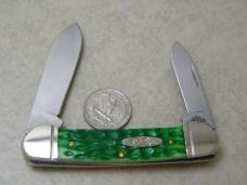 Case XX USA 62131 8 Dot Red and Green Bone Canoe Knife 