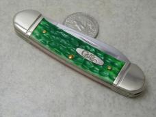 Case XX USA 62131 8 Dot Red and Green Bone Canoe Knife 