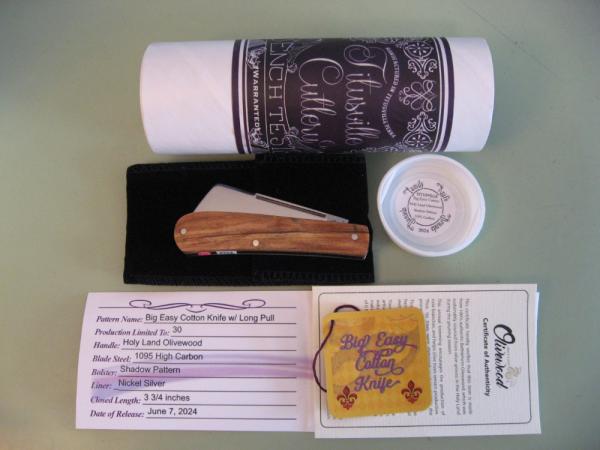   DANIELS FAMILY KNIFE BRANDS-TITUSVILLE CUTLERY-BIG EASY COTTON-HOLY LAND OLIVEWOOD #1