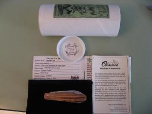 DANIELS FAMILY KNIFE BRANDS-NAPANOCH KNIFE CO.-LITTLE MAN JACK-HOLY LAND OLIVEWOOD #1
