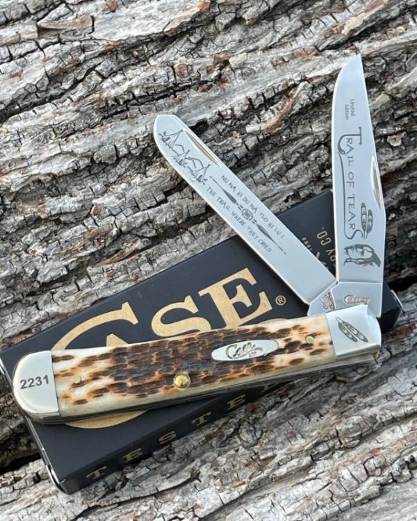 CASE XX *** 2019 AMBER JIGGED TRAIL OF TEARS TRAPPER CASE XX *** 2019 AMBER JIGGED TRAIL OF TEARS TRAPPER