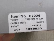 Case XX 2015 Tony Bose  Ebony  Cattle Knife Pattern # TB732015  154CM
