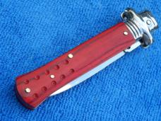 7.5"  Leverlock Stiletto switchblade knife rosewood Handles Dagger Blade II