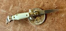 Imitation Mother Of Pearl Miniature Switchblade Knife, Older Style From Italy