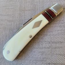 K'roo Warthog Tusk Striper Swayback...Ivory Scales..Striper Bolsters..Rwl34...3.75"..coa & slip