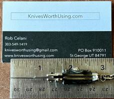 Miniature Keychain Switchblade Knife, Older Style From Italy, Imitation Horn, Unused