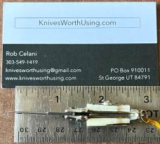 Miniature Keychain Switchblade Knife, Older Style From Italy, Nice Light Stag, Unused