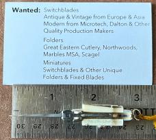 Miniature Keychain Switchblade Knife, Older Style From Italy, Nice Light Stag, Unused