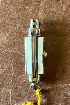 Miniature Keychain Switchblade Knife, Older Style From Italy, Nice Light Stag, Unused