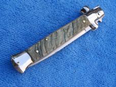 New 9"  Italian Stiletto Genuine Rams-Horn Handles- SS Swedge Grind Blade