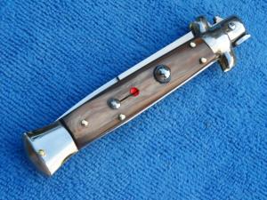 New 9" Renzo Beltrame Italian Stiletto Genuine French tip-Horn Handles- SS Bayonet Grind Blade