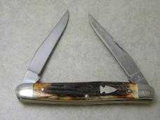 Queen City Titusville PA Classics #66 Western IN Knife Club Stag Muskrat Knife NIB