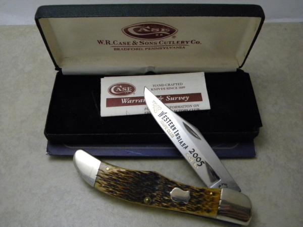 Case Brothers Cutlery Western IN Knife Club Bone 6165 Folding Hunter Knife NIB
