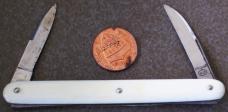 Vintage Continental ivory handled Pocket Knife mkd: A.T (within an oval) 9 cm French??