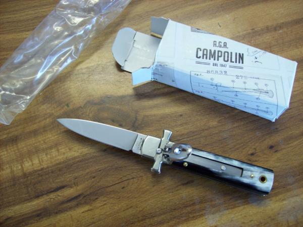 A. G. A. Campolin Dominus Lever Maltese Cross 6 Incher W/Brazilian Horn Handles  NIB