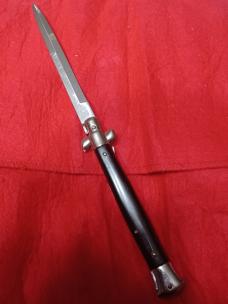 11" Vintage Stiletto Italy black acrylic. 