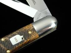 Great Eastern Cutlery GEC Sawcut Oak Whiskey Barrel Bullet End Barlow Knife 781224 NIT Made In USA