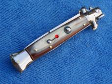 New  9" Renzo Beltrame Italian Stiletto Genuine-Horn Handles- SS Bayonet Grind Blade III