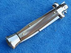 New  9" Renzo Beltrame Italian Stiletto Genuine-Horn Handles- SS Bayonet Grind Blade III