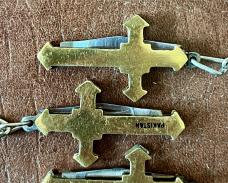 Vintage Crucifix Cross Keychain Miniature Knife, Pakistan, Unused