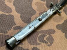 Vintage 1960s Italian Swing Guard Stiletto 28cm Cracked Ice Scales Vintage Swedge INOX PATENT 