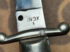 Vintage 1960s Italian Swing Guard Stiletto 28cm Cracked Ice Scales Vintage Swedge INOX PATENT 