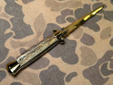 VTG RARE EDGECO 14k Gold Plated 9” Kris Stiletto Stag Limited Edition MINT NOS 23cm Edge Company 80s