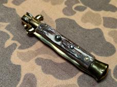 VTG RARE EDGECO 14k Gold Plated 9” Kris Stiletto Stag Limited Edition MINT NOS 23cm Edge Company 80s