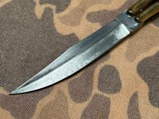 Vtg Phillipines Original Balisong Jigged bone brass 9” Butterfly knife Hand forged VINTAGE EXC