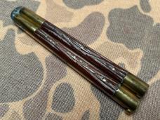 Vtg Phillipines Original Balisong Jigged bone brass 9” Butterfly knife Hand forged VINTAGE EXC