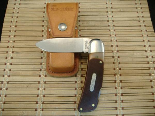 SCHRADE OLD TIMER 51OT BIG TIMER "FAT BOY" VIN. 1978/1981 UNUSED U.S.A. MADE LOCKBACK KNIFE & SHEATH