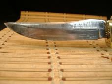 SCHRADE UNCLE HENRY 153UH GOLDEN SPIKE VINTAGE 1980'S FIXED BLADE CARBON STEEL KNIFE, SHEATH & STONE