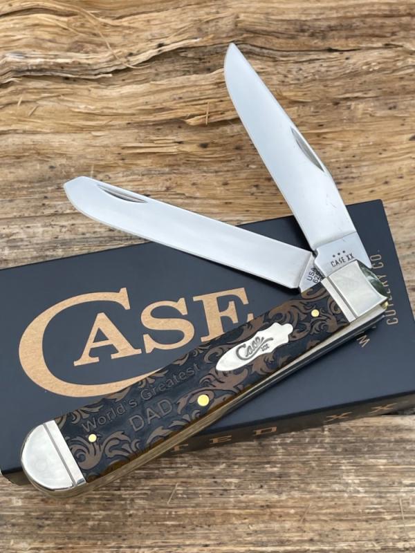 CASE XX ** SFO 2024 ANTIQUE BONE "WORLD'S GREATEST DAD" TRAPPER CASE XX ** SFO 2024 ANTIQUE BONE "WORLD'S GREATEST DAD" TRAPPER
