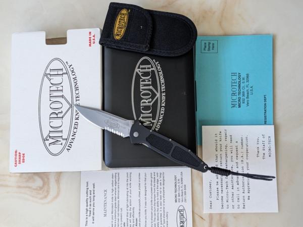 Microtech 1998 Mini Socom Satin Blade, Mint, Complete w/Box, Sheath & paperwork!