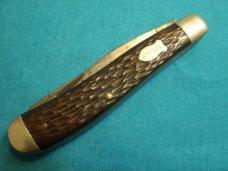 VINTAGE SCHRADE NY USA 293 JIGGED DELRIN GUNSTOCK TRAPPER FOLDING POCKET KNIFE KNIVES OLD